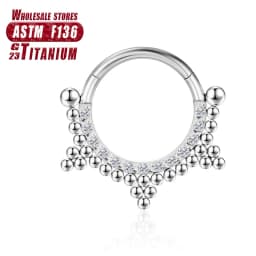 G23 Titanium Flower Nose Rings Hoop Zircon Piercing Diaphragm Tragus Cartilage Ear Perforated Clicker Ladies Lip Body Jewelry