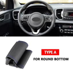 For Kia Sportage 4 KX5 2016-2019 K5 Optima 2016 2017 2018 Hand Braids on Car Steering Wheel Cover Perforated Microfiber Leather