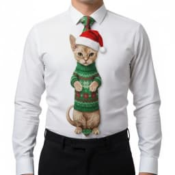 3D Fish Fish-shaped Men's Tie Animal Pattern Lifelike Kitten Necktie Satin Fabric Novelty Creative Neck Tie For Party Wedding