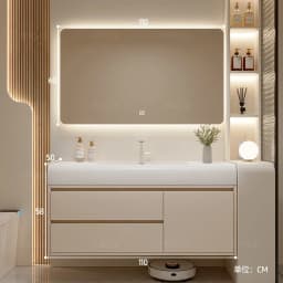 Vanity with Sink Shelves Sink Under Cabinet Bathroom Bathroom Sets Full Set Furniture Comfortable with Drawers Storage Cabinet