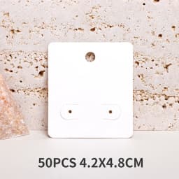 50PCS 4.2X4.8CM White Brown Black Blank Hanging Cards For Earrings Jewelry Display Cardboard Small Businesses Packaging Supplies