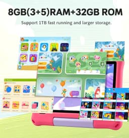Paitanry 10 Inch Kids Tablet Android Tablet PC with Shockproof Case 8GB RAM 32GB ROM Learning Tablet for Kids WiFi Children Gift