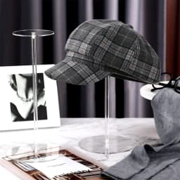 R2LE Clear Acrylic Hat Stand Wig Display Holder Acrylic Display Riser Round Jewelry Watch Display Pedestal Riser Stands Home