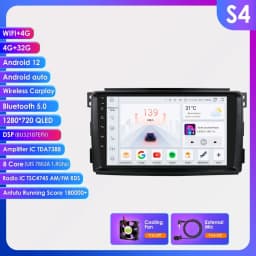 Android Car Radio For Smart Fortwo 451 2005-2010 Wireless CarPlay Android Auto Car Multimedia GPS 2din autoradio Octa Core 7862