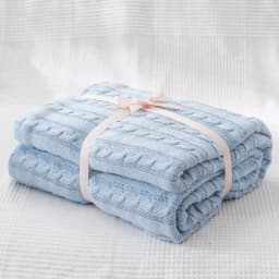 Battilo Cotton Knitted Throw Blanket Soft Cozy Cable Knit Sofa Throws Large Heavyweight Decorative Blanket for Twin Queen Bed