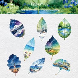 JIANWU Leaf Viewing Series Vintage Maple Leaf Scene Landscape Material Collage Scrapbook Sticker Creative DIY Journal Stationery
