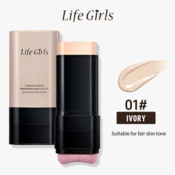 Light and Moist Hydrating Foundation, Natural-Looking, Moisturizing, Shiny, Thin and Lightweight, Double-Headed Makeup Foundation That Rotates for Easy Use, with Its Own Brush, Waterproof, Easy to Apply Makeup, and Easy for Beginners to Use.