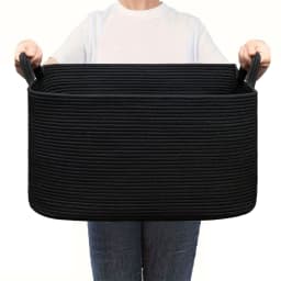 Laundry Basket, Woven Storage Baskets for Organizing, Cube Cotton Rope Baskets for Shelves, Magazine & Newspaper Baskets