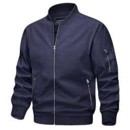 TACVASEN Mens Spring Fall Thin Daily Jackets Lightweight Casual Windproof Zip Pockets Coats Biker Outwear Outdoor Male