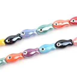 10Pcs Retro Small Fish Beads Charms Ceramic Spacer Loose Beads For Jewelry Making DIY Bracelet Accessories