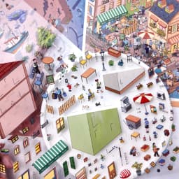 Cartoon Scenery Gothic Castle Stickers 3D Miniature World House Decompression DIY Scene Children Stationery Stickers