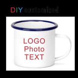 Customized Enamel Metal Mug 350ML Colorful Print Your Photo LOGO Coffee Mugs, Tea Cups, Mothers' Day, Fathers' Day Wedding Gift