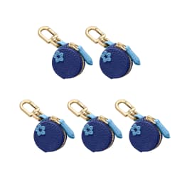 Multi-Piece Set - Mini Cute Blueberry Fruit Pendant Coin Purse Keychain Charm Fashion PU Leather Charm Small Bag Gift for Women