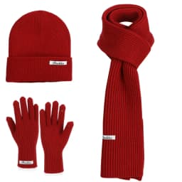 Winter Outdoor Warm Ear Protection Head Cap. European Style, Simple and Versatile. Knitted Wool Hat, Gloves and Scarf Set.