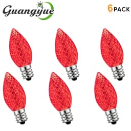 Multicolor C7 LED Light Bulbs 0.6W E12 Garden Decoration Night Lights Vintage Candle Lamps for C7 Outdoor String Lights