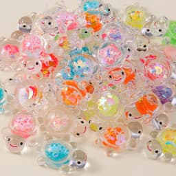 Leslie 10pcs 21x30mm Creative Resin Glitter Turtle Charms Tortoise Pendants for Earrings Necklace Jewelry DIY Cute Kids Toys