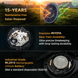 NORTH EDGE 2025 New TRITON Solar Powered Dive Watch Men Luxury Quartz Watches For Men 316L Stainless Steel Case Waterproof 300M