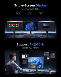 ACEMAGIC AMD Ryzen 5 3501U Mini PC 8GB DDR4 256GB SATA SSD Dual LAN Triple 4K Display WiFi 5 BT4.2 Compact Mini PC Triple 4K@60H