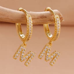 Nidin Hot Sale Initial A-Z Letters Mini Small Hoop Earrings Gold Color Zircon Jewelry Alphabet Fashion Christmas New Year Gift