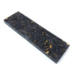 2pieces CF Carbon Fiber Black Marble with Resin for DIY Knife Handle Material Gold Foil Powder Compression Patch Plate