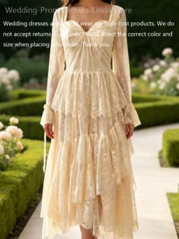 Elegant Sweetheart Long Lace Sleeve Ruffles A-Line Bride Wedding Dresses Bridal Gowns Customized