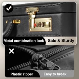 Briefcases for Men, Anti-Theft Dual Lock Briefcase with 16 Inch Laptop Compartment, Waterproof Faux Leather, Brief Cases Men wit