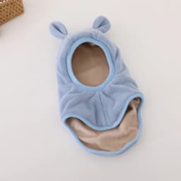 New Winter Warm Bear Ear Children Scarf Hat Boys Girls One-Piece Hat Outdoor Windproof Hood Beanies Cap Plush Balaclava Hat