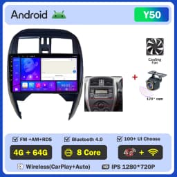 Android 16 Car Radio Player 9Inch For NISSAN Micra K13 March K13 2013-2017 Carplay Autoradio Auto Screen No 2din DVD 4G WIFI