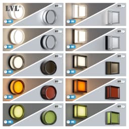 LVL Modern LED Wall Lamp 9W Small Round & Square Waterproof IP65 CCT Indoor/Outdoor Source Wall Sconces Smokey Grey Fixture