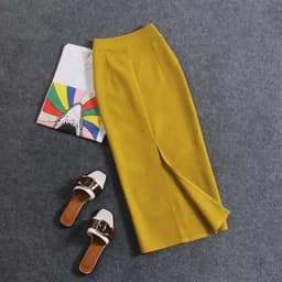 2024 summer new women's stretch slim temperament bag hip skirt ladies Knee-Length Casual Polyester Solid