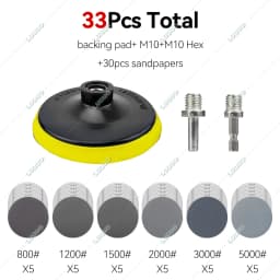 Car Detailing Polishing Disc Waxing Sponge Pad Kit With M10 Drill Adapter Sanding Sandpaper For Polisher Headlight Restoration