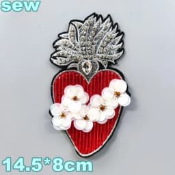 Embroidery Sequined Alphabet Pearl Letter Cross Patch,sequins Heart Beaded Eye Patches Badges Appliques for Clothing WF2210252
