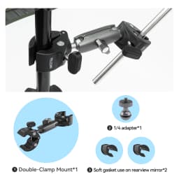 TELESIN Motorcycle Bicycle Camera Holder Invisible Selfie Stick Handlebar Mount for Insta360 RS X2 X3 GoPro 12 11 10 Accessory