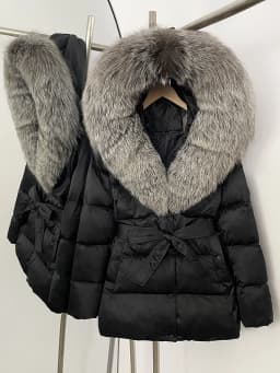 OFTBUY Winter 90% Duck Down Jacket Women Luxury Large Natural Silver Fox Fur Hooded Thick Warm Female Parkas Waterproof