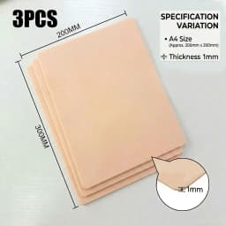 A4 Size Tattoo Practice Skin 3/1mm Double Side Silicone Permanent Makeup Eyebrow Synthetic Leather Training Fake Skin Accessory