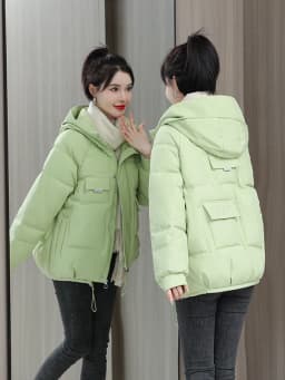 Fashionable Autumn Winter Candy Colored down Cotton Jacket Women's Korean Style Short Loose Hooded Student Cotton Coat Trendy