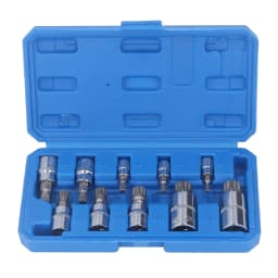 10 Pcs Triple Square Spline Bit Socket Set M4 To M18 1/4in 3/8in 1/2in Drive CR V Steel Bit Socket Set with Storage Box
