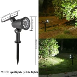 KDULIT 2/9LED Solar Spotlights 150° Adjustable Garden Courtyard Lawn Lights Outdoor Waterproof Decoration Landscape Street Lamp