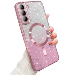 Glitter Bright Cover For Samsung Galaxy S25 S24 S23 S22 S21 S20 Plus FE Note20 Ultra Case Plating Wireless MagSafe Magnetic