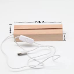 5mm Acrylic Led Base Wooden 3D Night Lights Display Stand with Led Lights USB AAA Batteries Powered for Plexiglass Arts Lamps