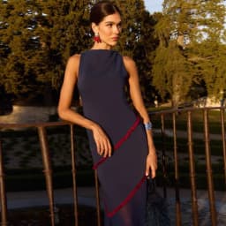 Chic Sleeveless Patchwork Contrasting Tassel Decoration Maxi Dress Backless Chiffon Hem A Line Dresses Evening Party Minimalist