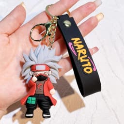 Cartoon PVC Naruto Anime Peripheral Keychain Naruto Silicone Figure Car Key Chain Christmas, Halloween Gift