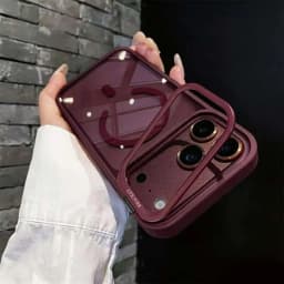 Luxury Bracket Stand Magnetic Phone Case for iPhone 18 Pro 17 16 Plus 15 14 13 12 Pro Max With Lens Protector Cover for Magsafe