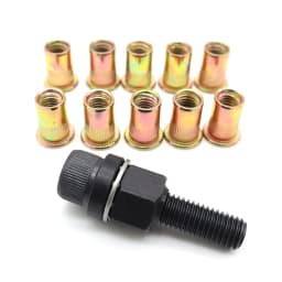 7pcs Rivet Nut Tools Adapter M3 M4 M5 M6 M8 M10 M12 Hand Electric Rivet Nut Head Riveter Metal License Plate Simple Installation