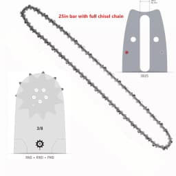 25'' Chainsaw Guide Bar 3/8" 0.063" 84DL Chain For STIHL MS362 MS390 MS391 MS440