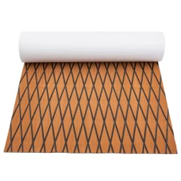Boat Flooring EVA Foam Decking Sheet Faux Teak Marine Carpet Non-Slip Self-Adhesive Flooring Material for Kayak 94 X 35 Inch