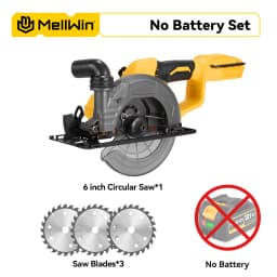 MELLWIN 6 Inch Brushless Circular Saw Rechargeable 45° Angle Adjustment Multifunction Cutting Machine For Makita 18V Battery Pin