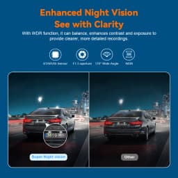 Dash Cam 4K UHD Recording Car Camera DVR Night Vision Video Recorder GPS Wi-Fi Support Dual Lens 4K Rear View Camera