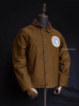 Red Tornado N-1 Deck Jacket Men US Navy Military Coat Loose Fit Thick Wool Lined Vintage Workwear Autumn Winter Outerwear