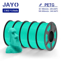 JAYO 5Rolls PETG Filament 1.75MM 1.1KG/Roll 3D Printer Filament PETG High Toughness for FDM 3D Printing Material